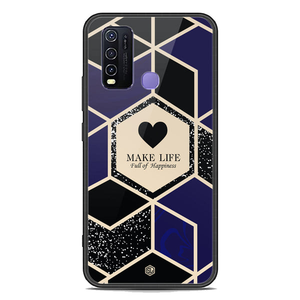 Happiness Series Soft Phone Case - Premium Glass Case - Design 1 - Vivo Y50