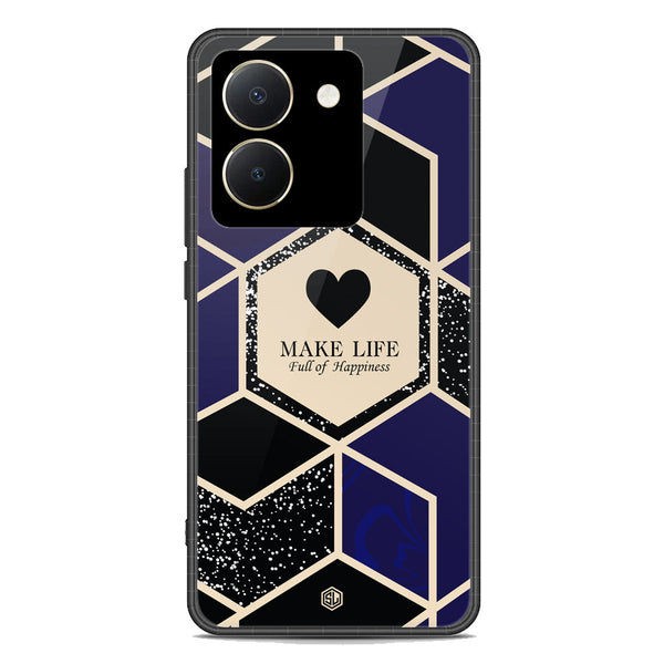 Happiness Series Soft Phone Case - Premium Glass Case - Design 1 - Vivo Y36 4G