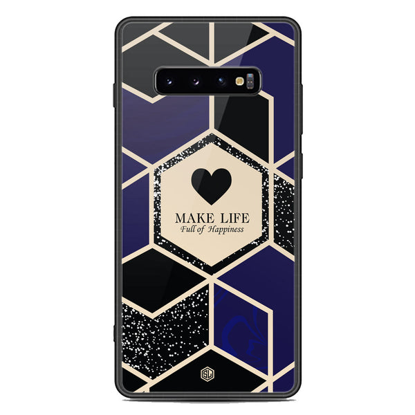 Happiness Series Soft Phone Case - Premium Glass Case - Design 1 - Samsung Galaxy S10 Plus