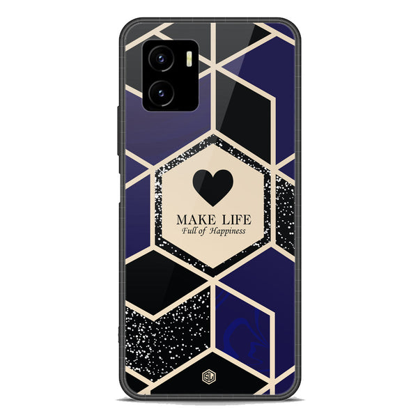 Happiness Series Soft Phone Case - Premium Glass Case - Design 1 - Vivo Y15s