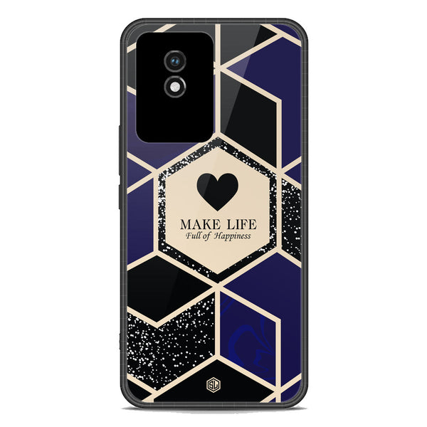 Happiness Series Soft Phone Case - Premium Glass Case - Design 1 - Vivo Y02A