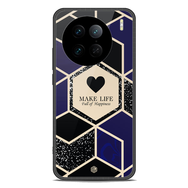 Happiness Series Soft Phone Case - Premium Glass Case - Design 1 - Vivo X90 Pro