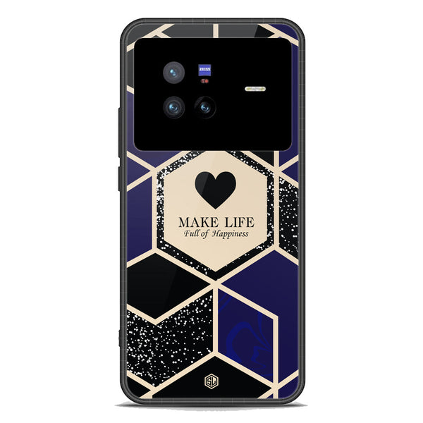 Happiness Series Soft Phone Case - Premium Glass Case - Design 1 - Vivo X80