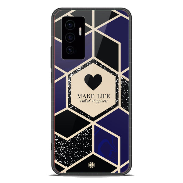Happiness Series Soft Phone Case - Premium Glass Case - Design 1 - Vivo V23e