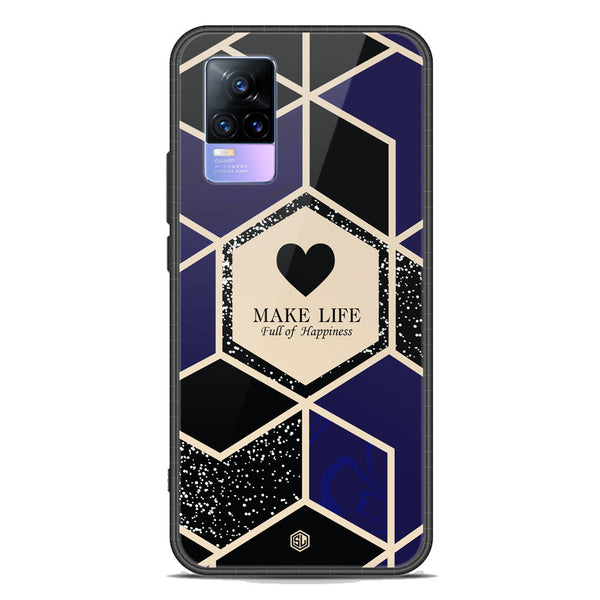 Happiness Series Soft Phone Case - Premium Glass Case - Design 1 - Vivo V21e