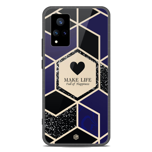 Happiness Series Soft Phone Case - Premium Glass Case - Design 1 - Vivo V21