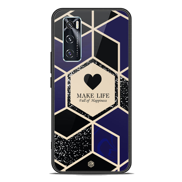 Happiness Series Soft Phone Case - Premium Glass Case - Design 1 - Vivo V20 SE