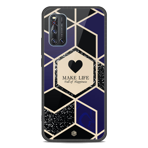 Happiness Series Soft Phone Case - Premium Glass Case - Design 1 - Vivo V19