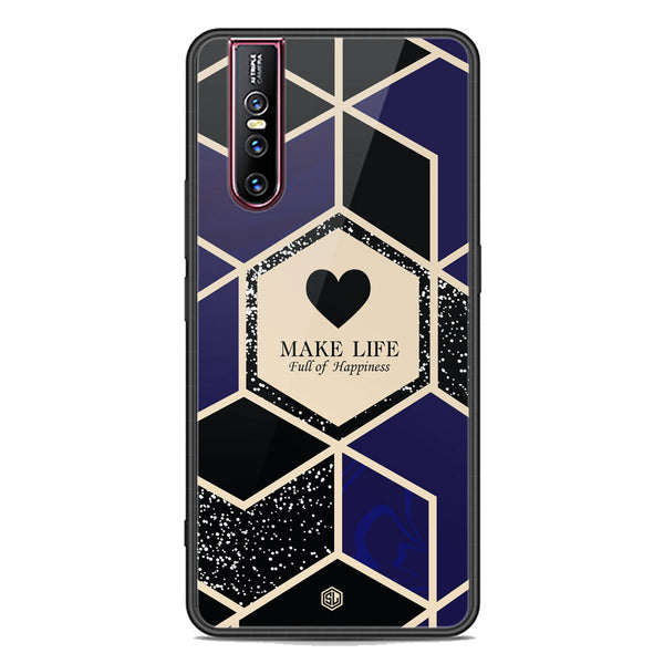 Happiness Series Soft Phone Case - Premium Glass Case - Design 1 - Vivo V15 Pro