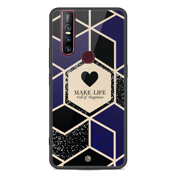 Happiness Series Soft Phone Case - Premium Glass Case - Design 1 - Vivo V15
