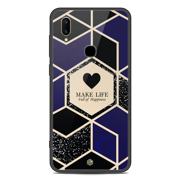 Happiness Series Soft Phone Case - Premium Glass Case - Design 1 - Vivo V11 Pro