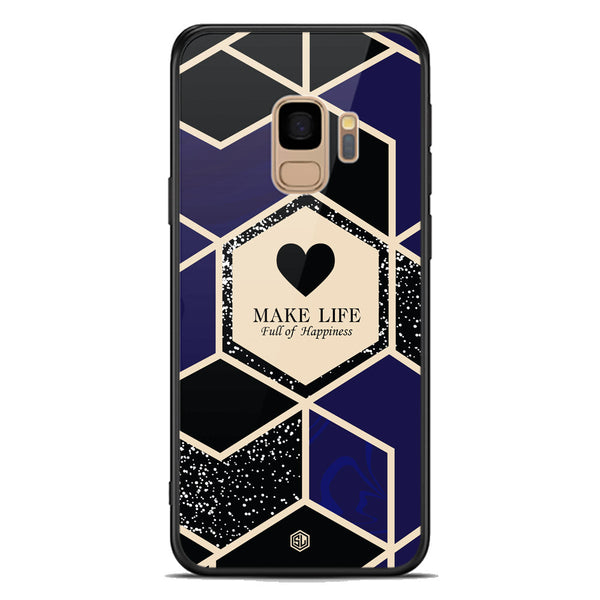 Happiness Series Soft Phone Case - Premium Glass Case - Design 1 - Samsung Galaxy S9