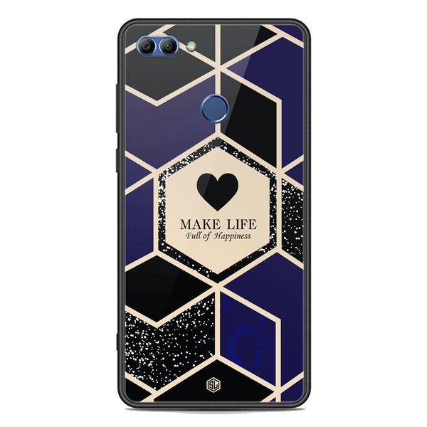 Happiness Series Soft Phone Case - Premium Glass Case - Design 1 - Huawei Y9 2018