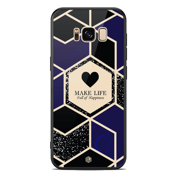 Happiness Series Soft Phone Case - Premium Glass Case - Design 1 - Samsung Galaxy S8