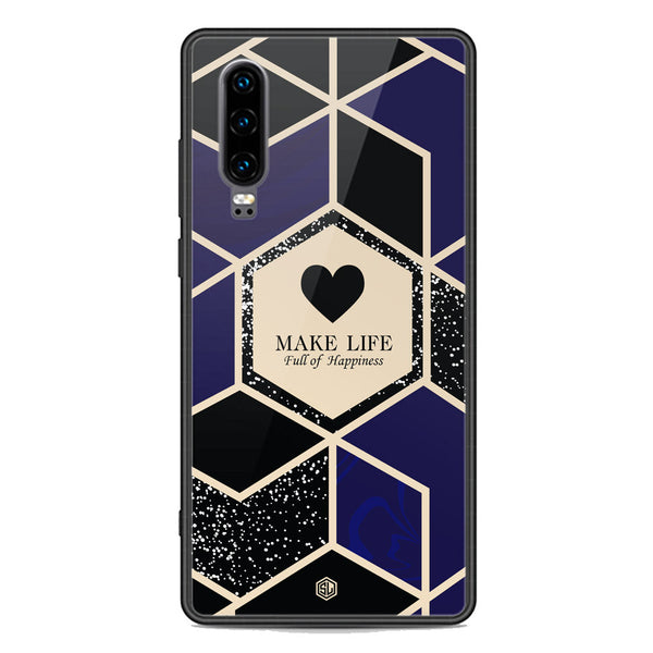 Happiness Series Soft Phone Case - Premium Glass Case - Design 1 - Huawei P30