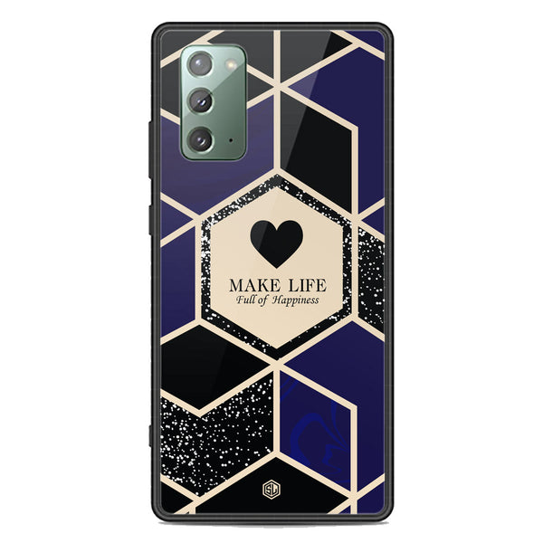 Happiness Series Soft Phone Case - Premium Glass Case - Design 1 - Samsung Galaxy Note 20