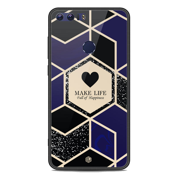 Happiness Series Soft Phone Case - Premium Glass Case - Design 1 - Huawei Honor 8