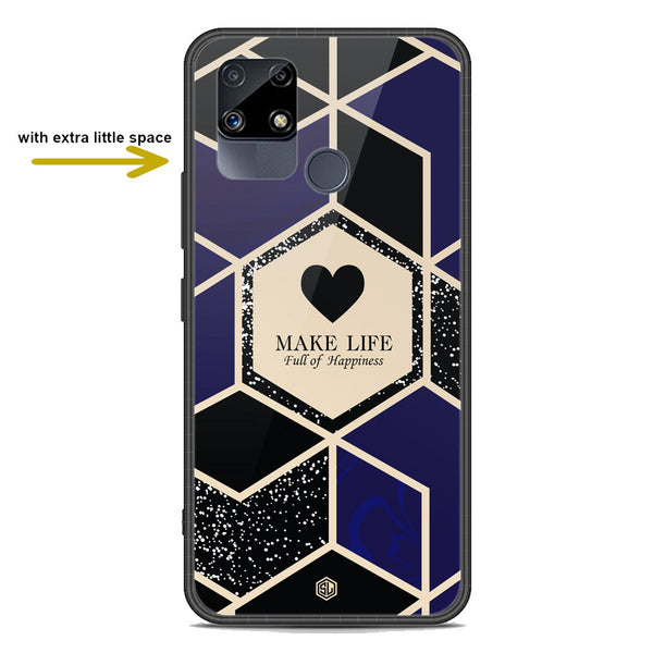 Happiness Series Soft Phone Case - Premium Glass Case - Design 1 - Realme C25s