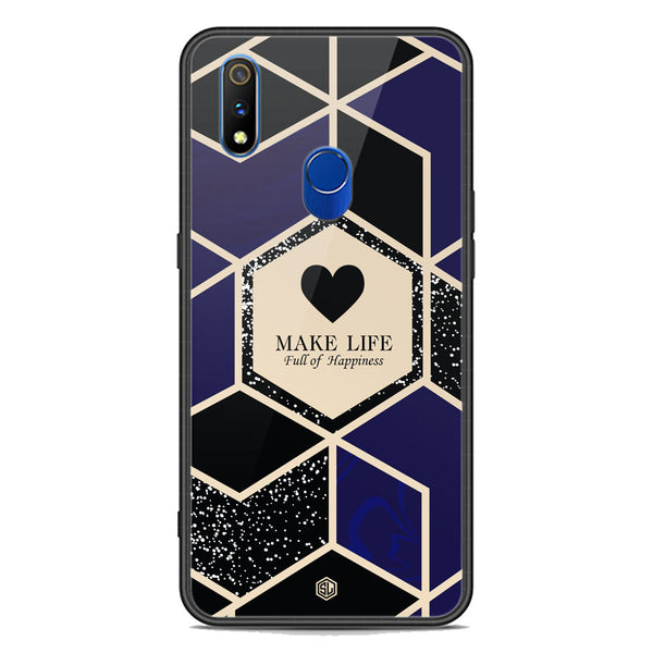 Happiness Series Soft Phone Case - Premium Glass Case - Design 1 - Realme 3 Pro