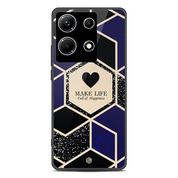 Happiness Series Soft Phone Case - Premium Glass Case - Design 1 - Infinix Note 30