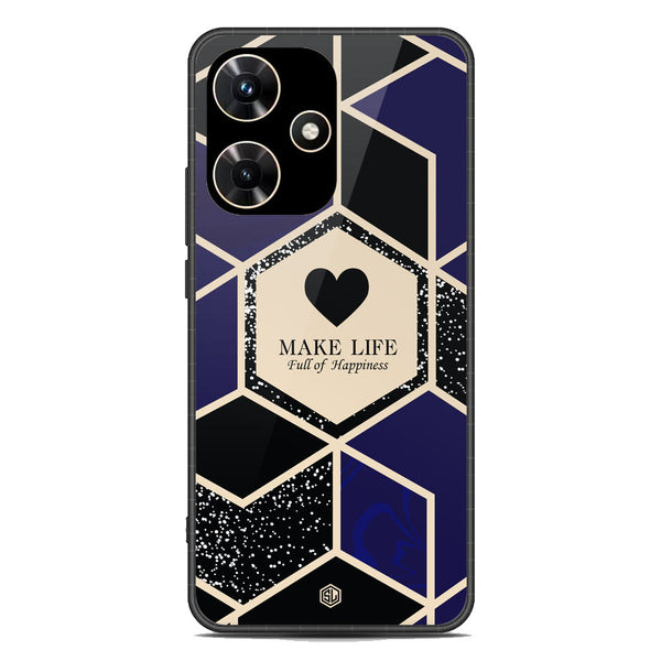 Happiness Series Soft Phone Case - Premium Glass Case - Design 1 - Infinix Hot 30i