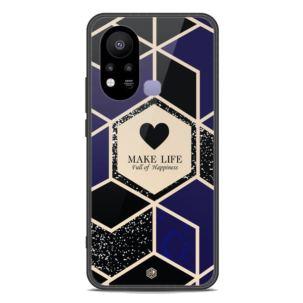 Happiness Series Soft Phone Case - Premium Glass Case - Design 1 - Infinix Hot 11s