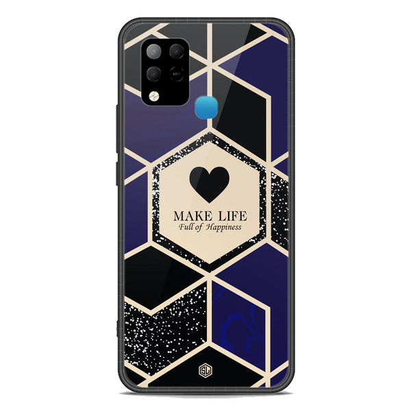 Happiness Series Soft Phone Case - Premium Glass Case - Design 1 - Infinix Hot 10S