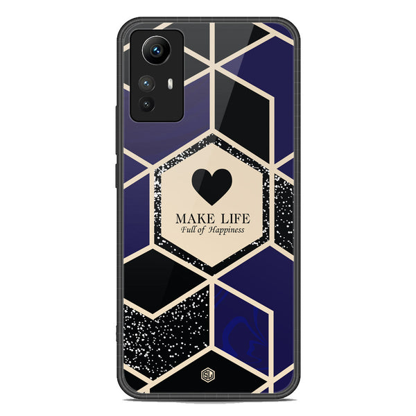 Happiness Series Soft Phone Case - Premium Glass Case - Design 1 - Xiaomi Redmi Note 12S