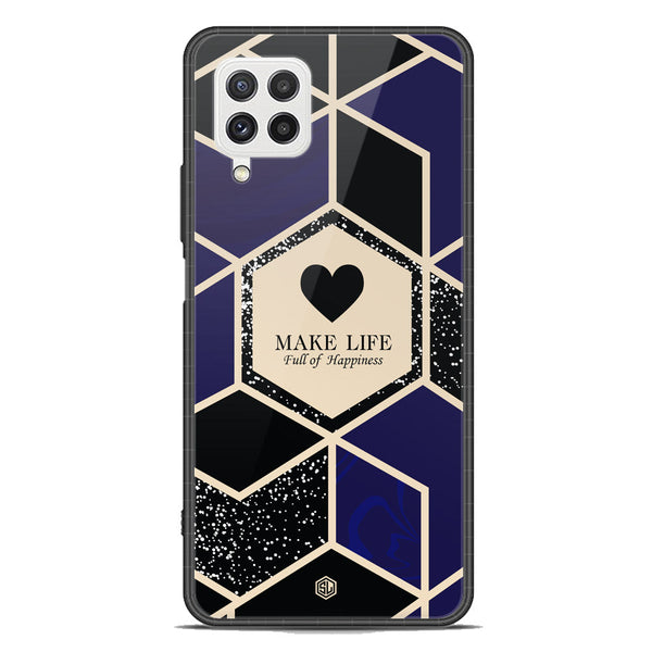 Happiness Series Soft Phone Case - Premium Glass Case - Design 1 - Samsung Galaxy M32