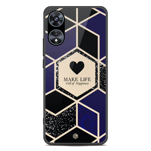 Happiness Series Soft Phone Case - Premium Glass Case - Design 1 - Oppo A78 4G