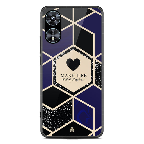 Happiness Series Soft Phone Case - Premium Glass Case - Design 1 - Oppo A58 4G