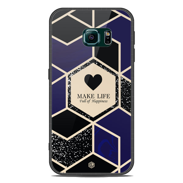 Happiness Series Soft Phone Case - Acrylic Case - Design 1 - - Samsung Galaxy S6 Edge