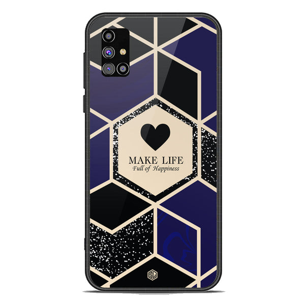 Happiness Series Soft Phone Case - Premium Glass Case - Design 1 - Samsung Galaxy M31s