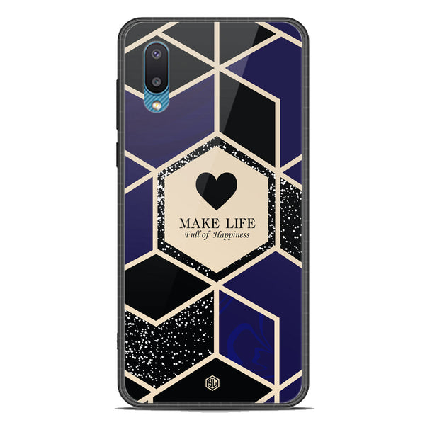Happiness Series Soft Phone Case - Premium Glass Case - Design 1 - Samsung Galaxy M02