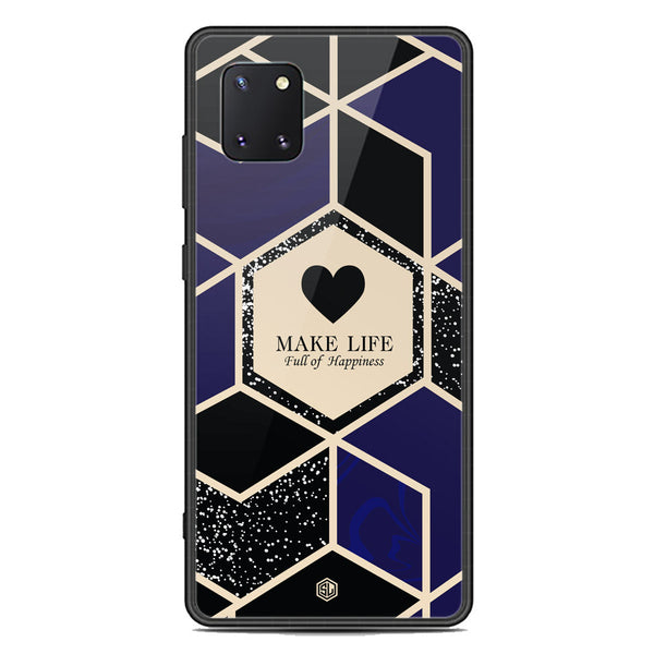 Happiness Series Soft Phone Case - Premium Glass Case - Design 1 - Samsung Galaxy A81