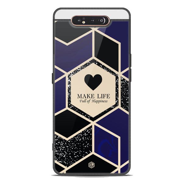 Happiness Series Soft Phone Case - Premium Glass Case - Design 1 - Samsung Galaxy A80