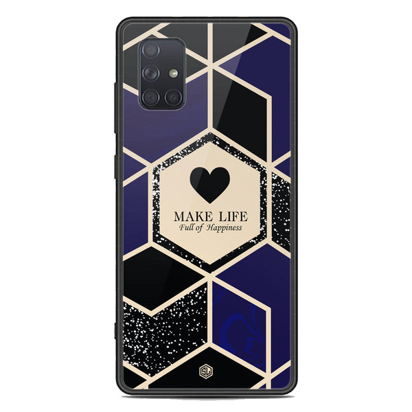 Happiness Series Soft Phone Case - Premium Glass Case - Design 1 - Samsung Galaxy A71