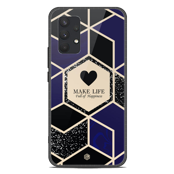 Happiness Series Soft Phone Case - Premium Glass Case - Design 1 - Samsung Galaxy A32