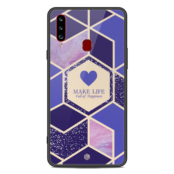 Happiness Series Soft Phone Case - Premium Glass Case - Design 2 - Samsung Galaxy A20s