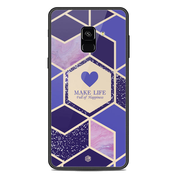 Happiness Series Soft Phone Case - Premium Glass Case - Design 2 - Samsung Galaxy A8 2018
