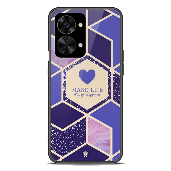 Happiness Series Soft Phone Case - Premium Glass Case - Design 2 - OnePlus Nord 2T