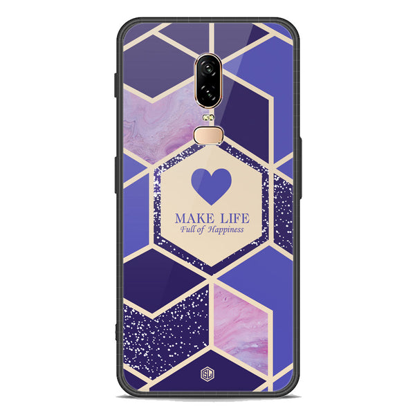 Happiness Series Soft Phone Case - Premium Glass Case - Design 2 - OnePlus 6