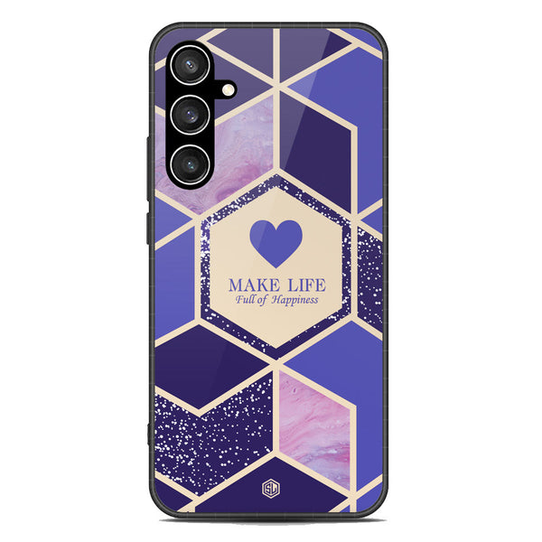 Happiness Series Soft Phone Case - Premium Glass Case - Design 2 - Samsung Galaxy S23 FE