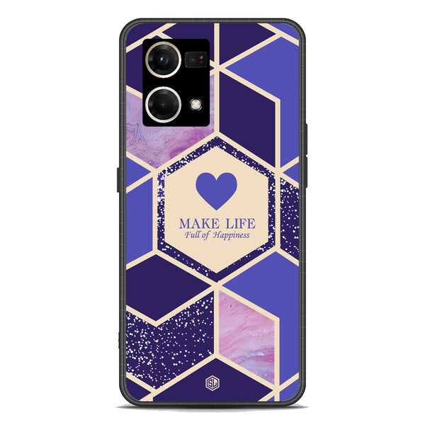 Happiness Series Soft Phone Case - Premium Glass Case - Design 2 - Oppo Reno 7 4G