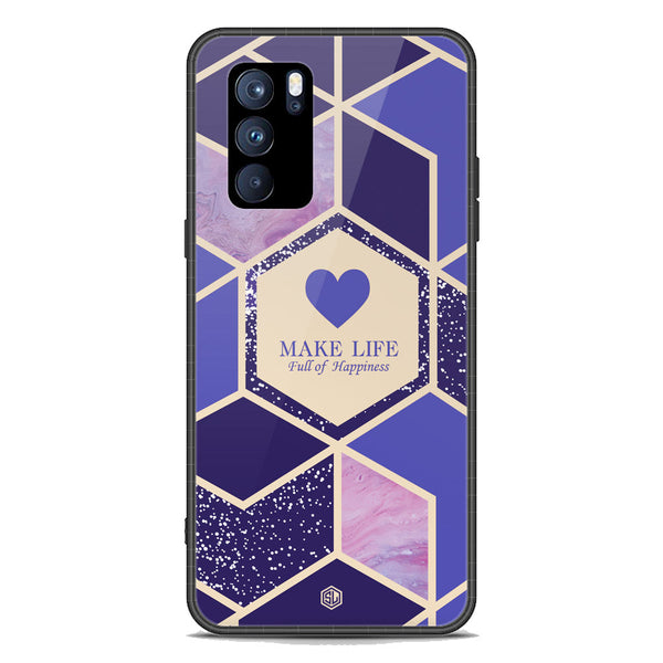 Happiness Series Soft Phone Case - Premium Glass Case - Design 2 - Oppo Reno 6 5G