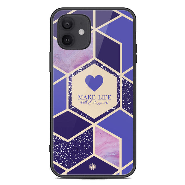 Happiness Series Soft Phone Case - Premium Glass Case - Design 2 - iPhone 12