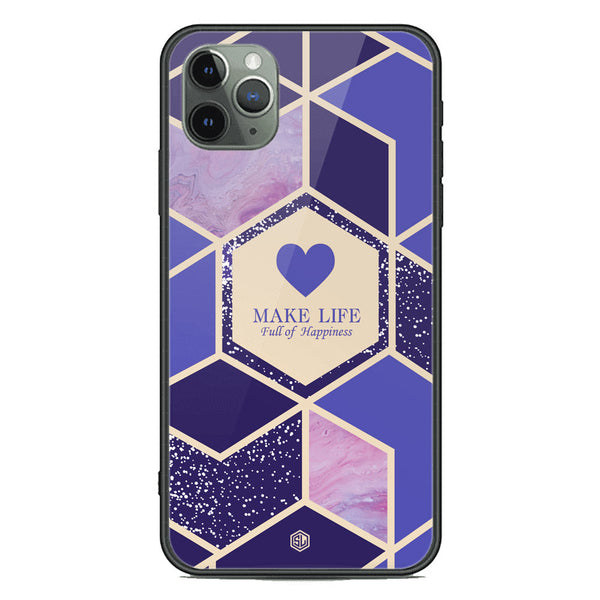 Happiness Series Soft Phone Case - Premium Glass Case - Design 2 - iPhone 11 Pro Max