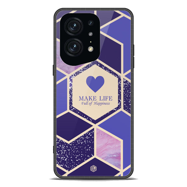 Happiness Series Soft Phone Case - Premium Glass Case - Design 2 - Oppo Find X5 Pro