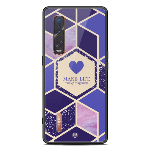 Happiness Series Soft Phone Case - Premium Glass Case - Design 2 - Oppo Find X2 Pro