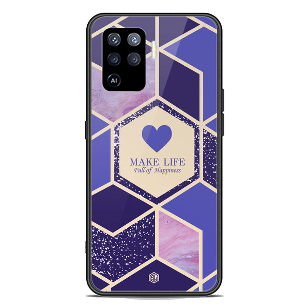 Happiness Series Soft Phone Case - Premium Glass Case - Design 2 - Oppo F19 Pro